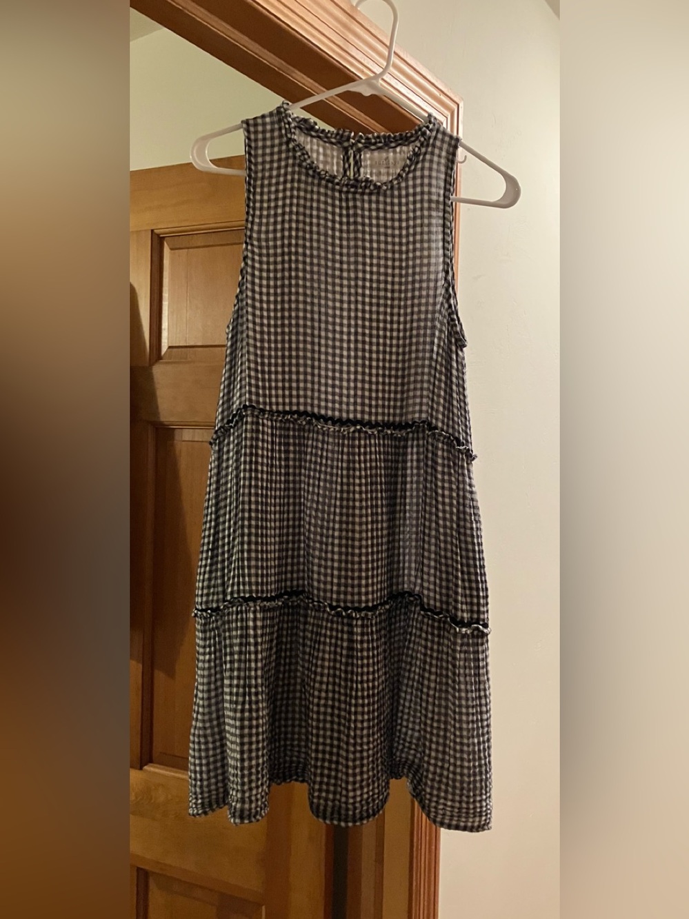 Anthropologie Sundays Sleeveless Gingham Tiered Dress
